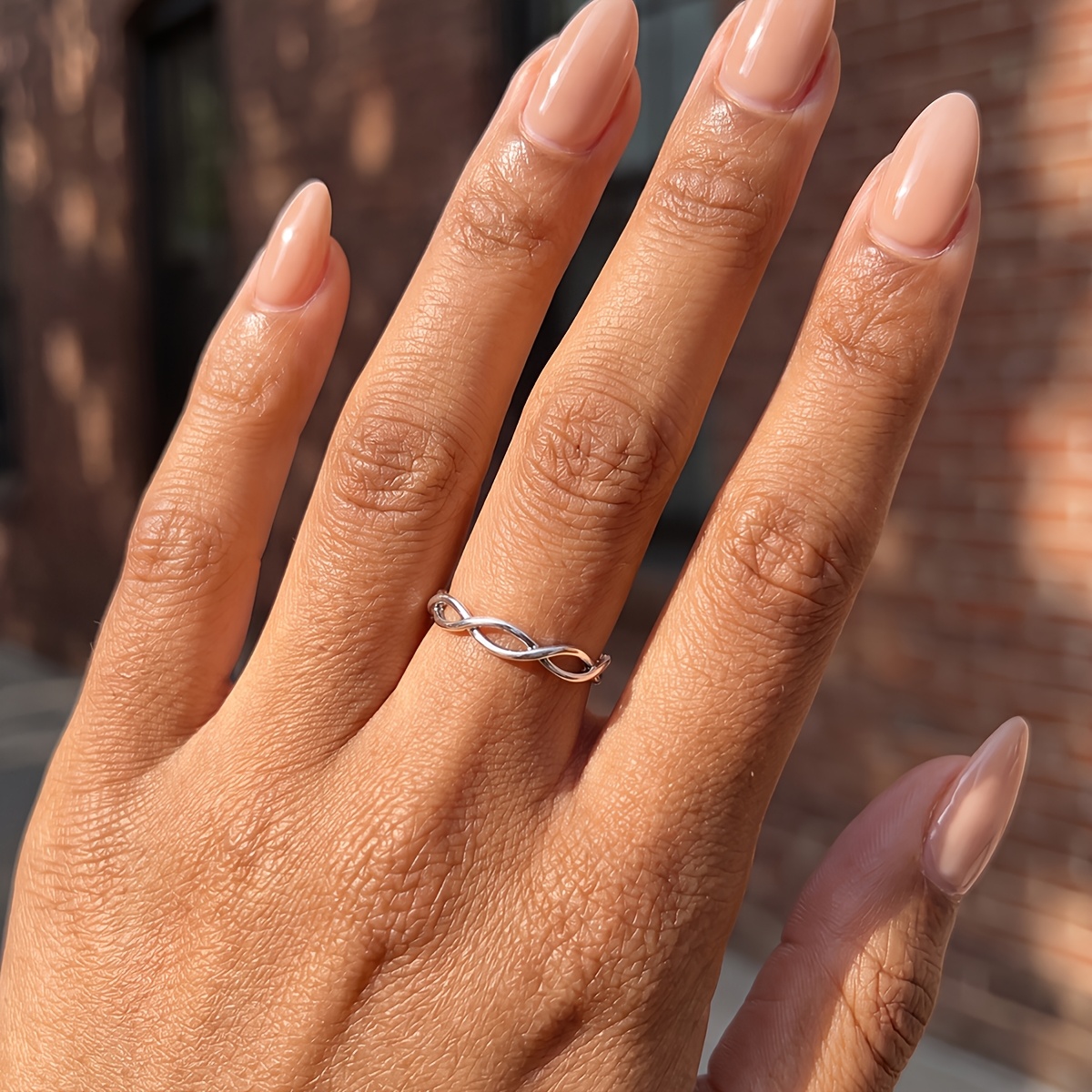 Women's Double Interlocking Ring, Versatile Fashion Accessory